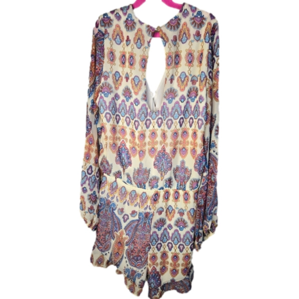Show Me Your Mumu Rocky floral Jasmine's Jewels long sleeve romper Small - Picture 3 of 4